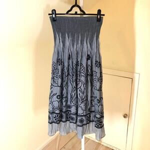 Anthropologie Lapis EUC Women's One Size Strapless Dress Blue Gray